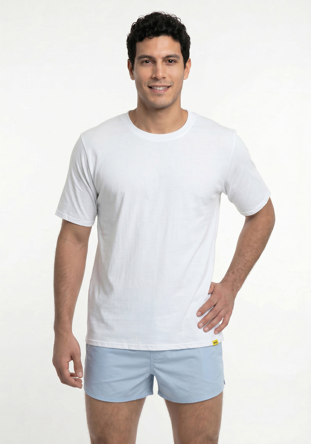 POLERA MANGA CORTA DE ALGODÓN HEY BLANCO DE HOMBRE