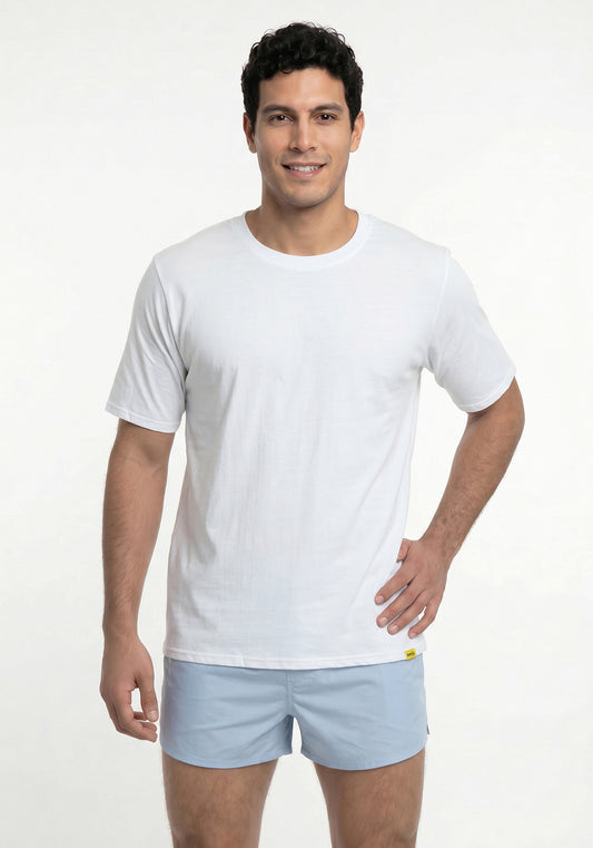POLERA MANGA CORTA DE ALGODÓN HEY BLANCO DE HOMBRE