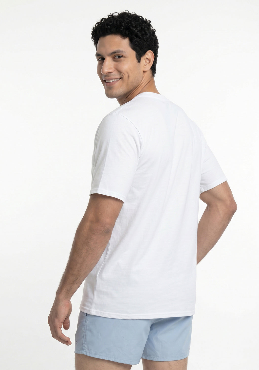 POLERA MANGA CORTA DE ALGODÓN HEY BLANCO DE HOMBRE