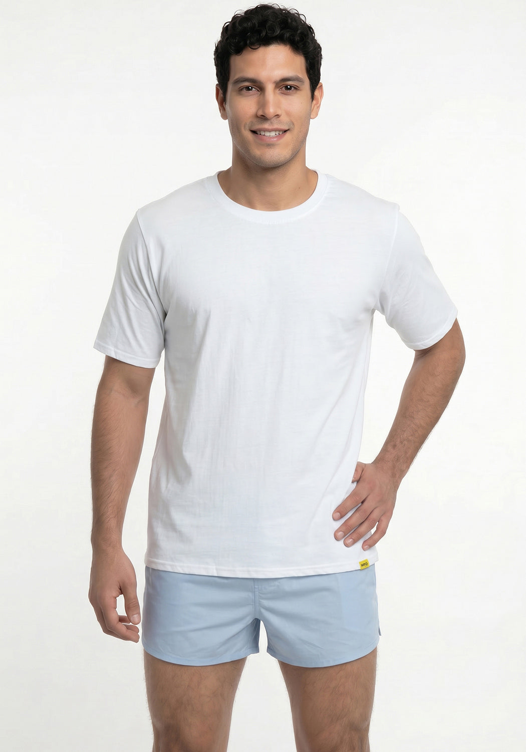 POLERA MANGA CORTA DE ALGODÓN HEY BLANCO DE HOMBRE