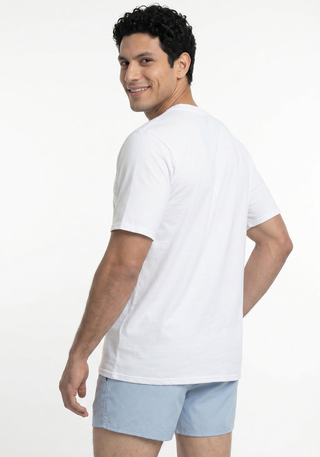 POLERA MANGA CORTA DE ALGODÓN HEY BLANCO DE HOMBRE