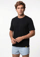 POLERA MANGA CORTA DE ALGODÓN HEY NEGRO DE HOMBRE