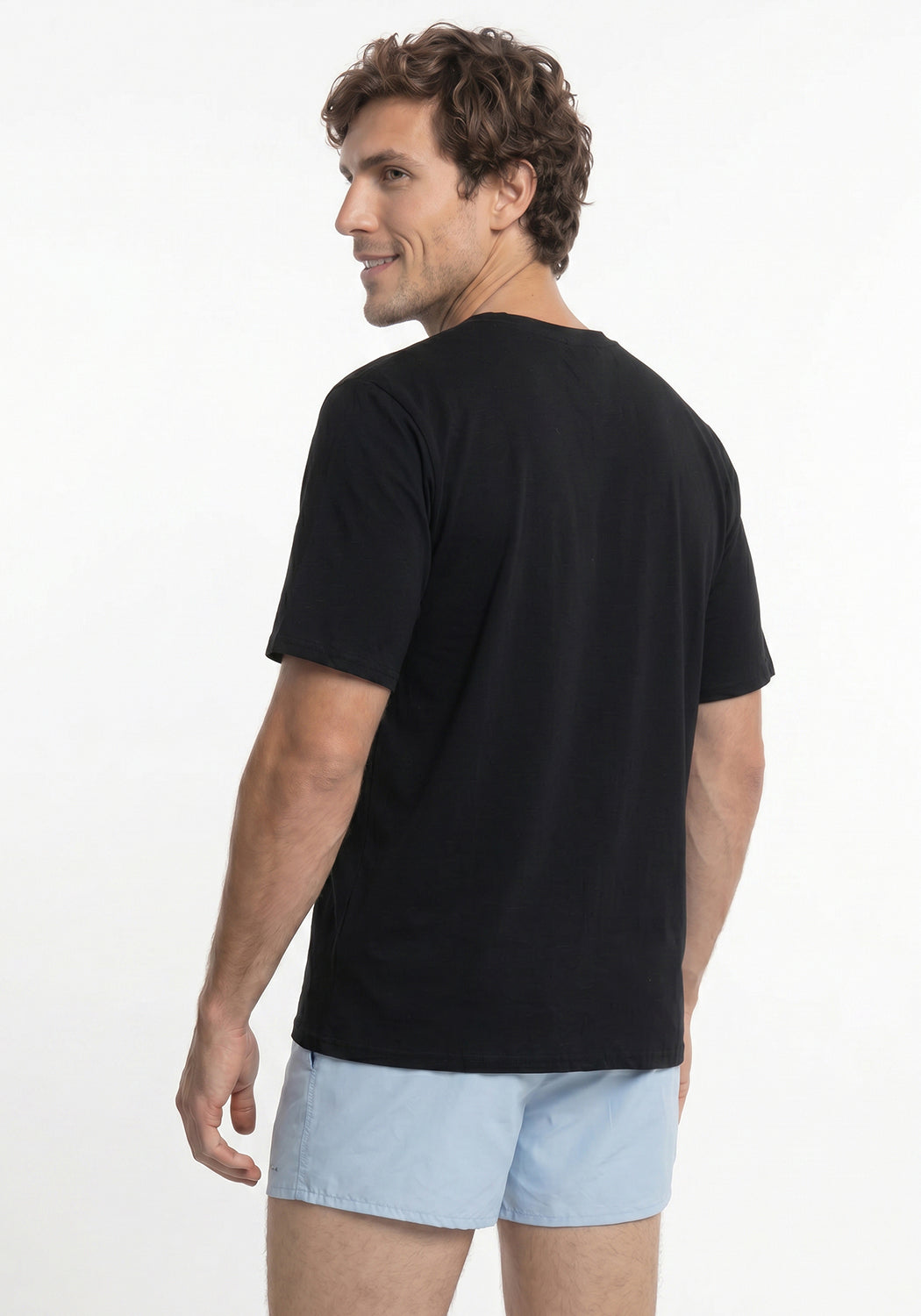POLERA MANGA CORTA DE ALGODÓN HEY NEGRO DE HOMBRE