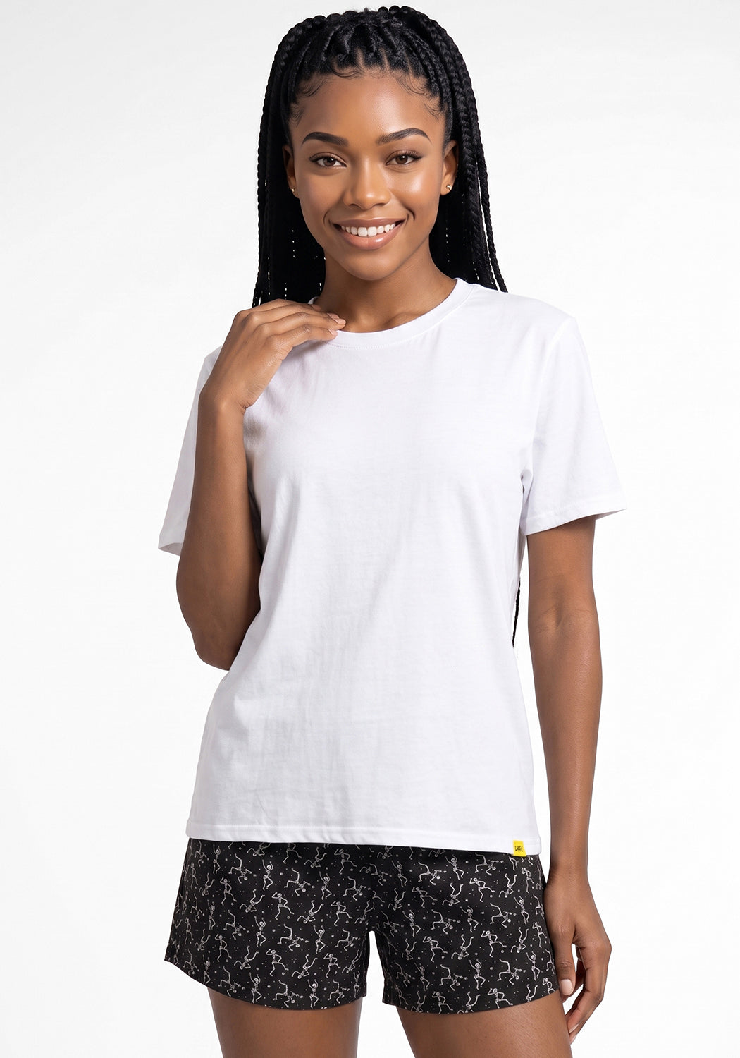 POLERA MANGA CORTA DE ALGODÓN HEY BLANCO DE MUJER