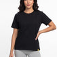 POLERA MANGA CORTA DE ALGODÓN HEY NEGRO DE MUJER
