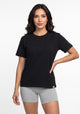 POLERA MANGA CORTA DE ALGODÓN HEY NEGRO DE MUJER