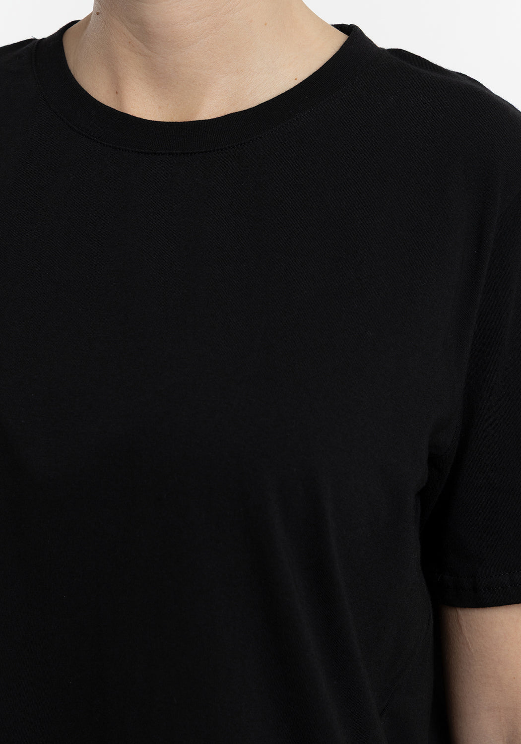 POLERA MANGA CORTA DE ALGODÓN HEY NEGRO DE MUJER