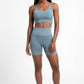 CALZA CORTA SEAMLESS HEY AZUL DE MUJER