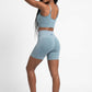 CALZA CORTA SEAMLESS HEY AZUL DE MUJER