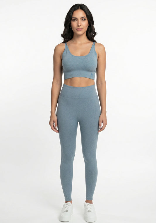 CALZA LARGA SEAMLESS HEY AZUL DE MUJER