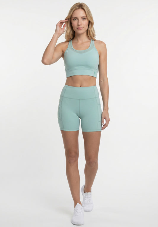 CALZA CORTA DE MICROFIBRA HEY VERDE DE MUJER