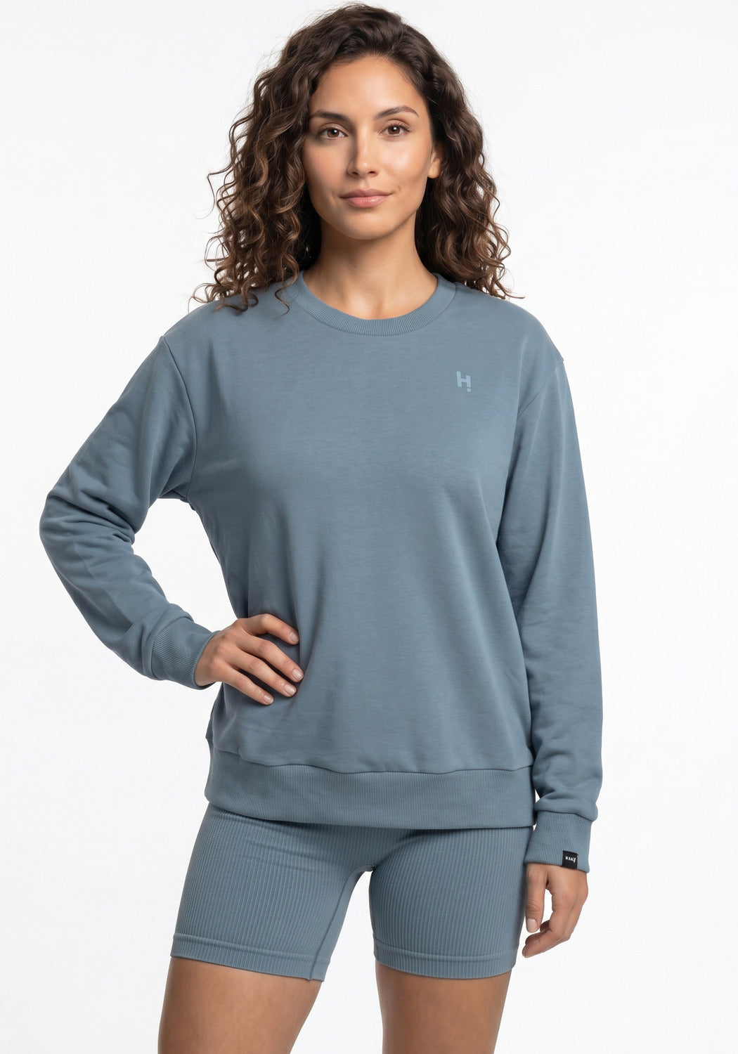 POLERON DEPORTIVO HEY AZUL DE MUJER