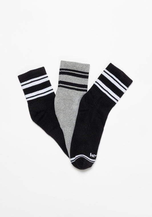 TRIPACK CALCETIN QUARTER DE ANKLE ALGODÓN HEY NEGRO DE HOMBRE