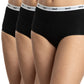 TRIPACK CALZÓN TIRO ALTO MAXI DE ALGODÓN HEY NEGRO DE MUJER