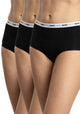 TRIPACK CALZÓN TIRO ALTO MAXI DE ALGODÓN HEY NEGRO DE MUJER