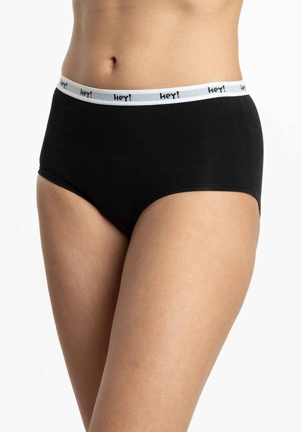 TRIPACK CALZÓN TIRO ALTO MAXI DE ALGODÓN HEY NEGRO DE MUJER