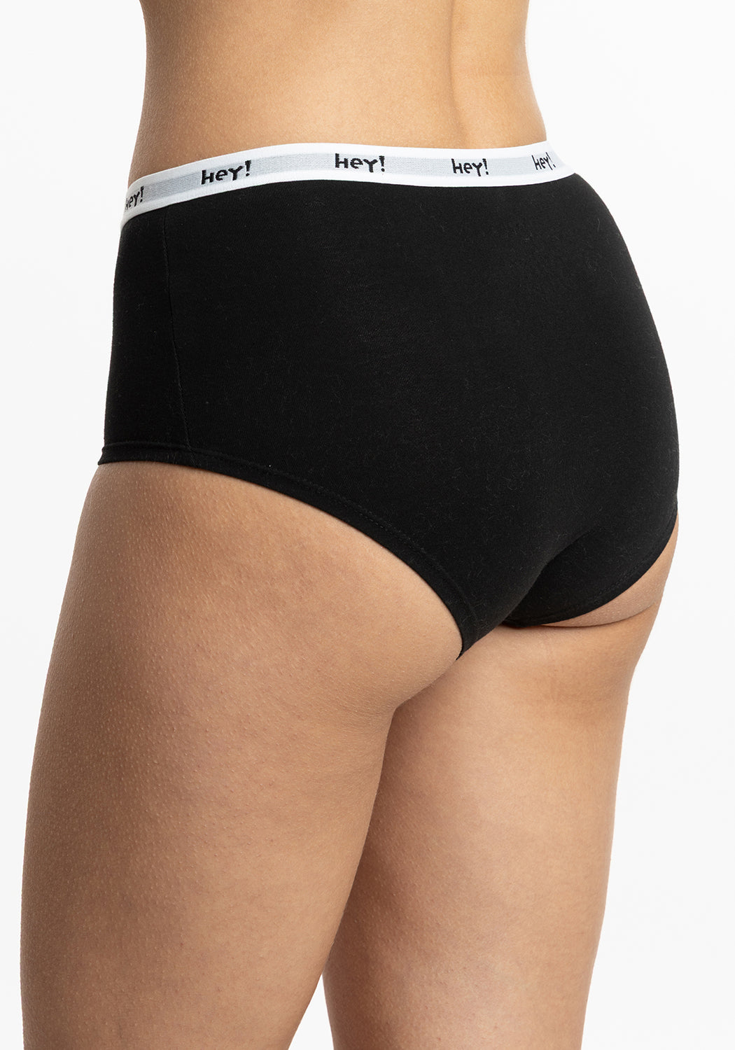 TRIPACK CALZÓN TIRO ALTO MAXI DE ALGODÓN HEY NEGRO DE MUJER