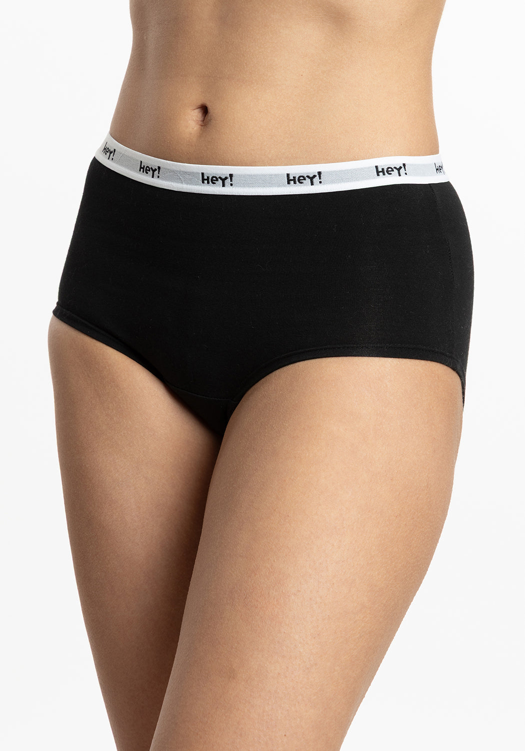 TRIPACK CALZÓN TIRO ALTO MAXI DE ALGODÓN HEY NEGRO DE MUJER