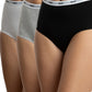 TRIPACK CALZÓN TIRO ALTO MAXI ALGODÓN HEY NEGRO  MUJER