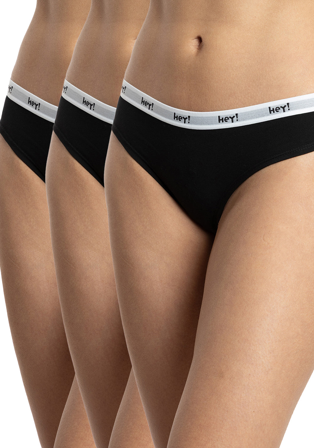 TRIPACK COLALESS DE ALGODÓN HEY NEGRO DE MUJER