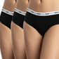 TRIPACK PANTALETA DE ALGODÓN HEY NEGRO DE MUJER