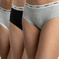TRIPACK HEY PANTALETA DE ALGODÓN NEGRO DE MUJER