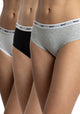 TRIPACK HEY PANTALETA DE ALGODÓN NEGRO DE MUJER