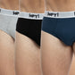 TRIPACK SLIP MAXI DE ALGODÓN HEY NEGRO HOMBRE