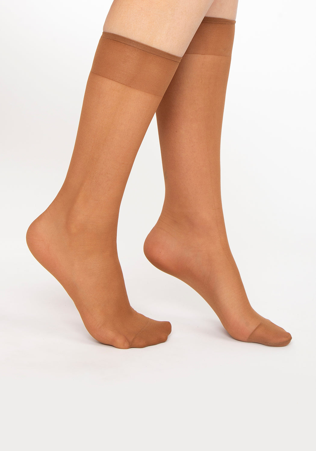 BIPACK CALCETIN LISO MINI MEDIA COGÑAC DE MUJER