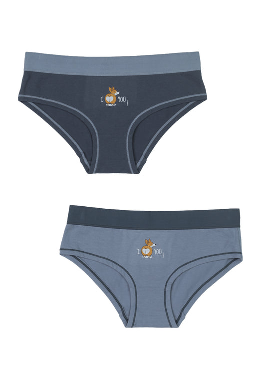 BIPACK PANTALETA ALGODÓN CELESTE TEENS MUJER