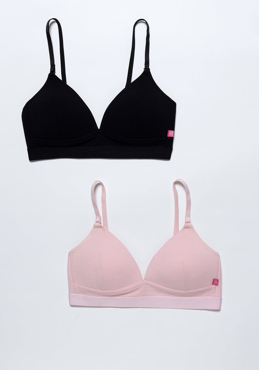 BIPACK  KAYSER PETO DE ALGODÓN NEGRO DE TEENS MUJER