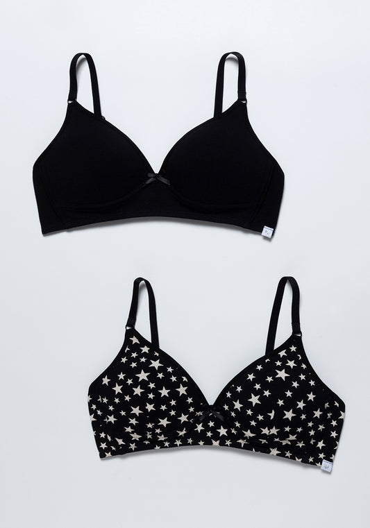 BIPACK PETO DE ALGODÓN NEGRO DE TEENS MUJER