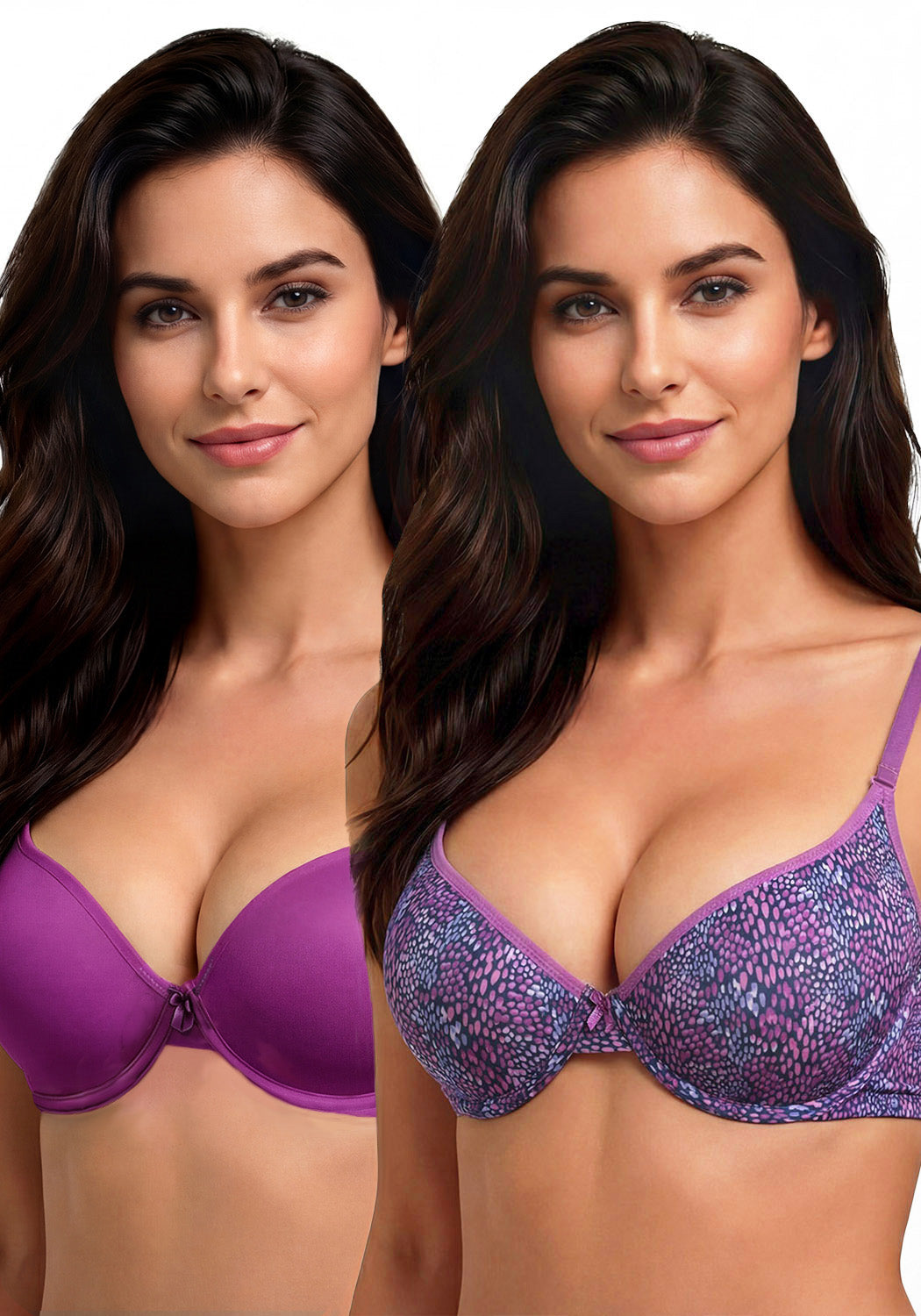 BIPACK SOSTEN MICROFIBRA PUSH UP MORADO