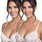 BIPACK SOSTEN MICROFIBRA PUSH UP MARFIL Y NEGRO MUJER