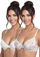 BIPACK SOSTEN MICROFIBRA PUSH UP MARFIL Y NEGRO MUJER