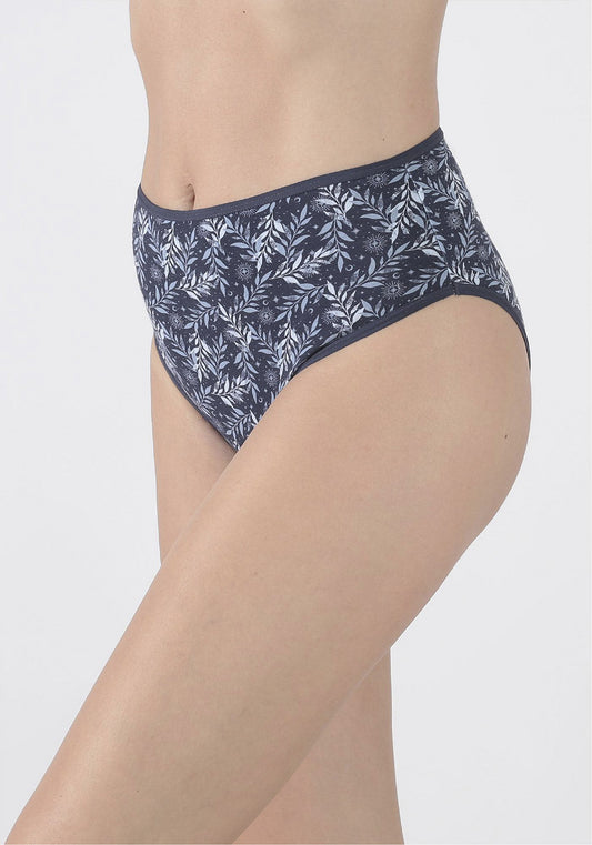 TRIPACK CALZON TIRO ALTO ALGODÓN AZUL MUJER