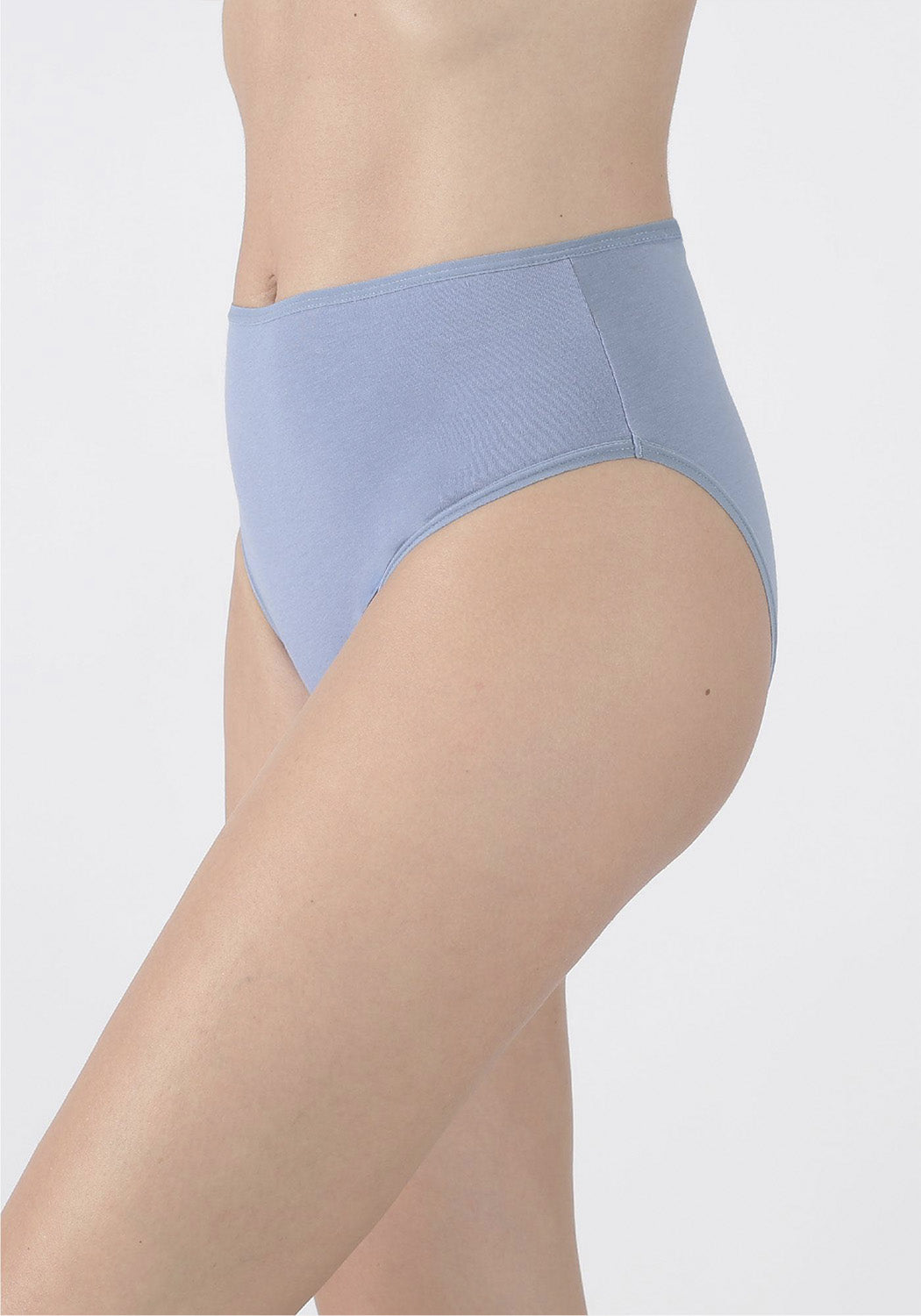TRIPACK CALZON TIRO ALTO ALGODÓN AZUL MUJER