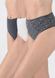 TRIPACK CALZON TIRO ALTO ALGODÓN GRIS MUJER