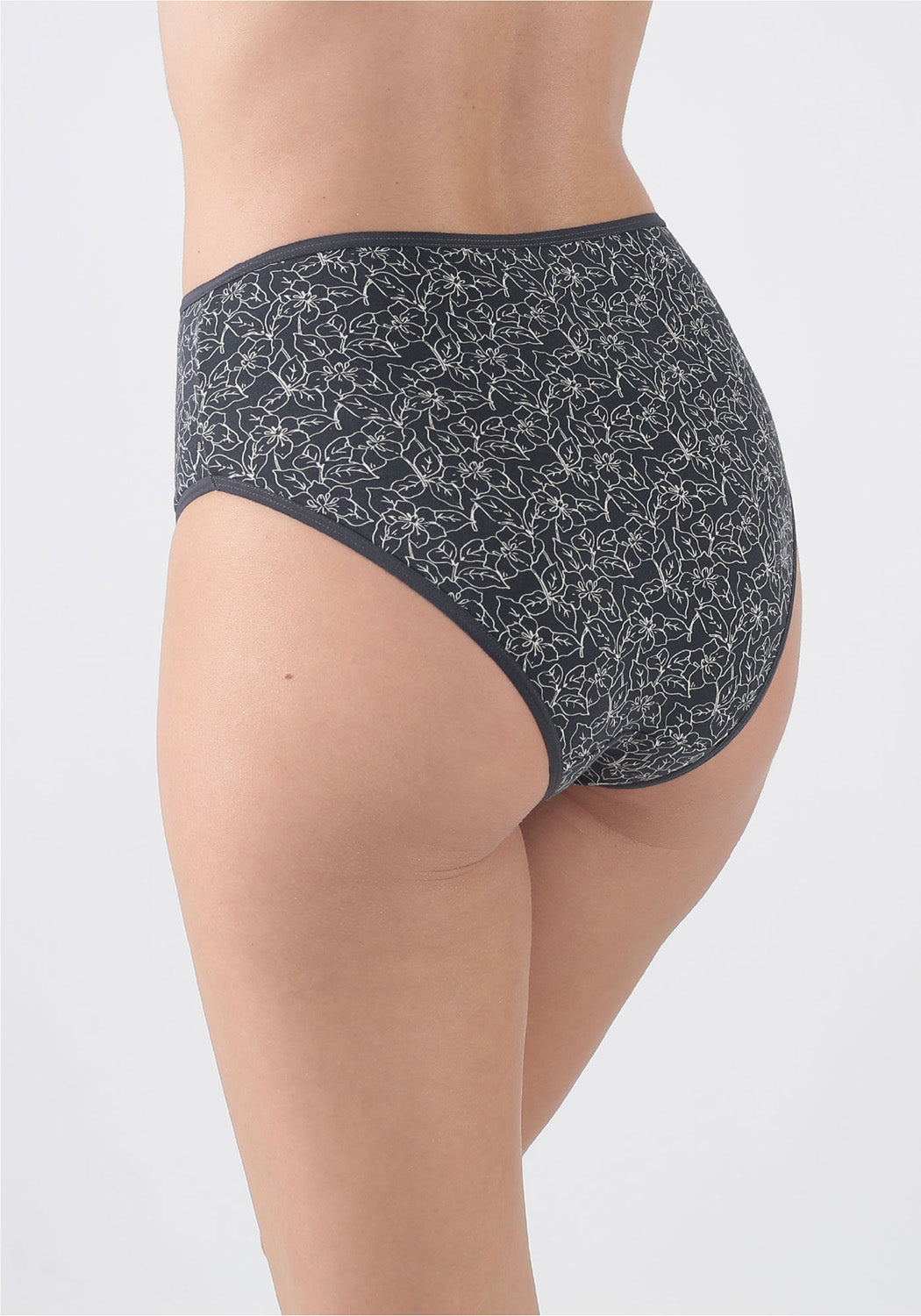 TRIPACK CALZON TIRO ALTO ALGODÓN GRIS MUJER