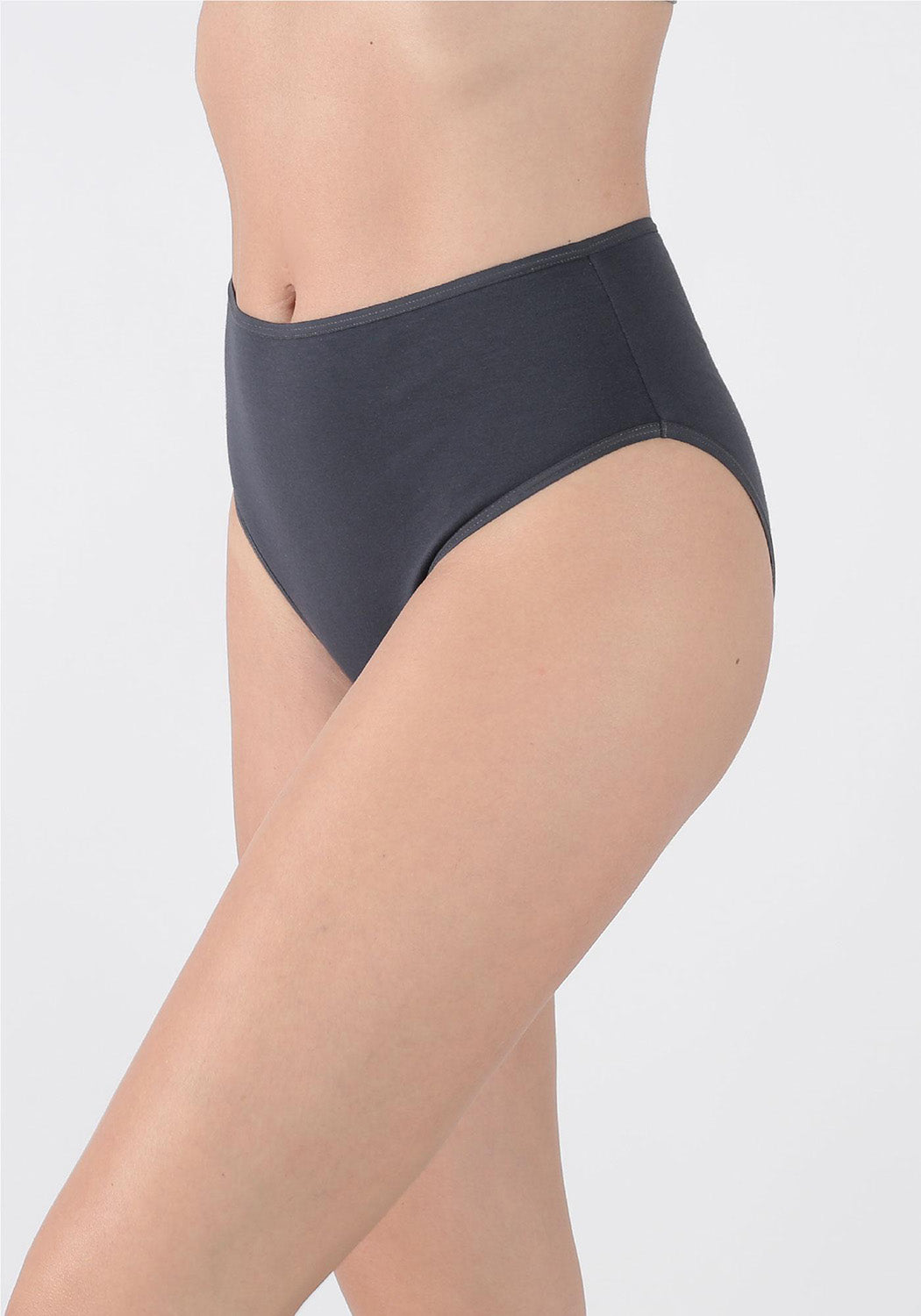TRIPACK CALZON TIRO ALTO ALGODÓN GRIS MUJER