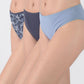 TRIPACK CALZON TIRO MEDIO ALGODÓN AZUL MUJER