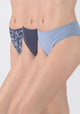 TRIPACK CALZON TIRO MEDIO ALGODÓN AZUL MUJER