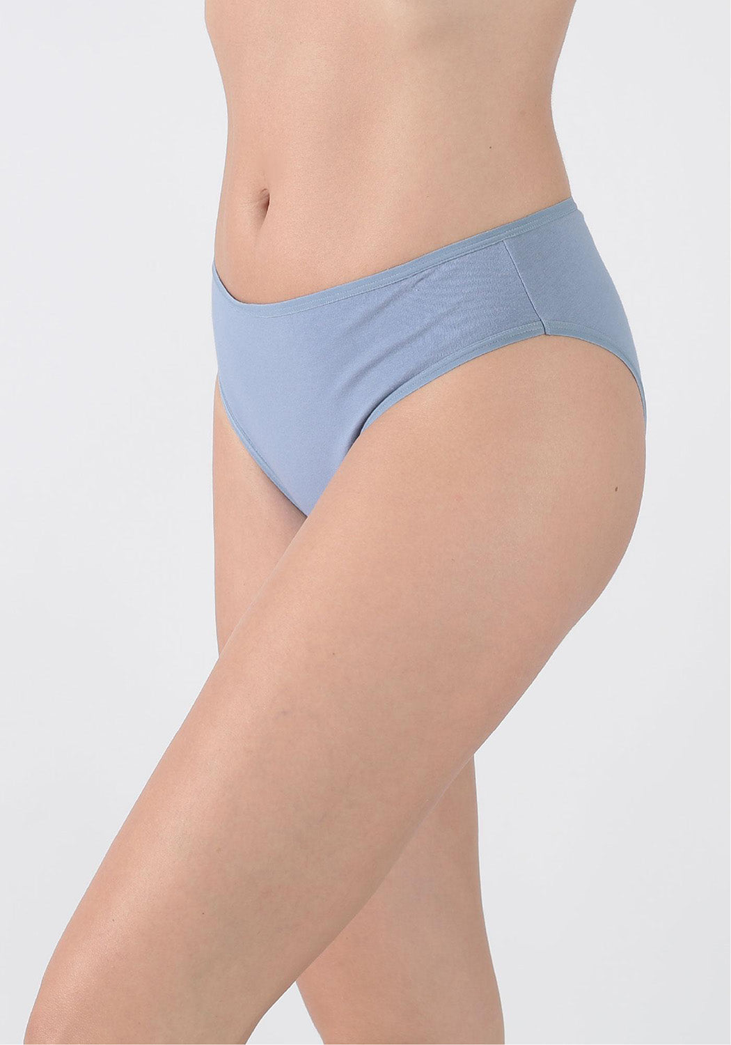 TRIPACK CALZON TIRO MEDIO ALGODÓN AZUL MUJER