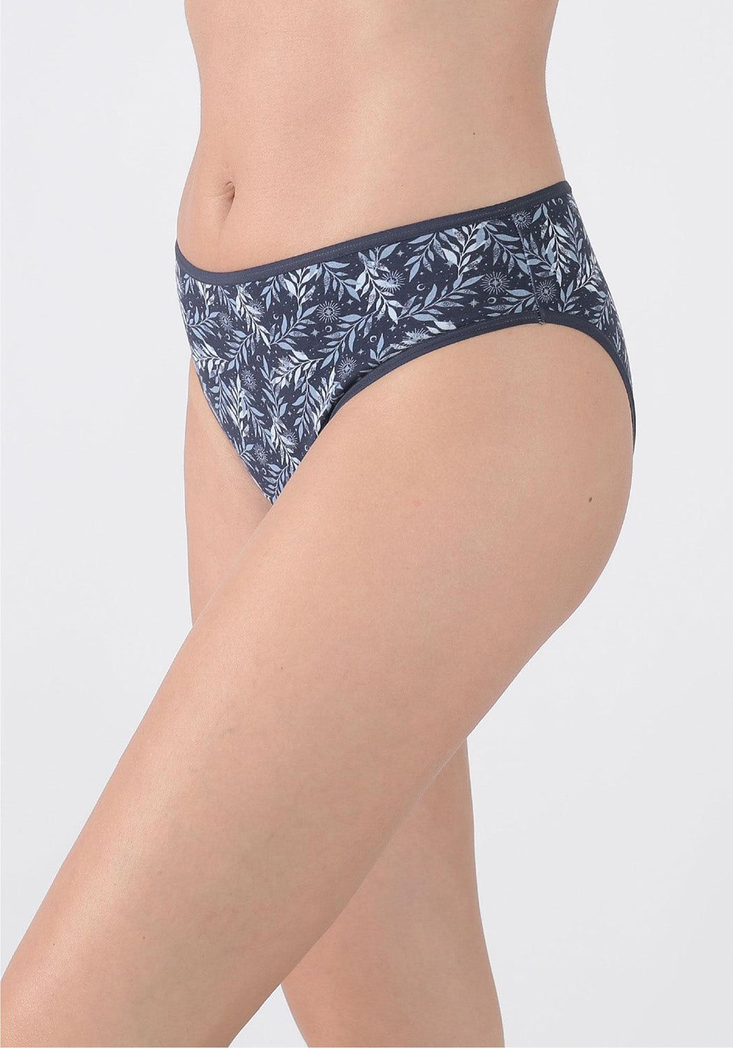 TRIPACK CALZON TIRO MEDIO ALGODÓN AZUL MUJER