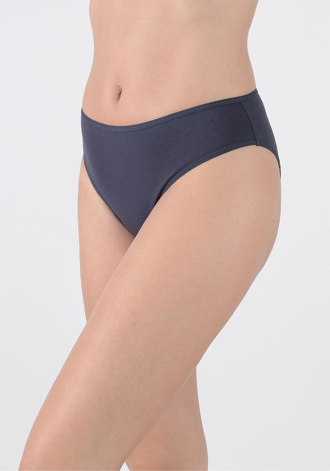 TRIPACK CALZON TIRO MEDIO ALGODÓN AZUL MUJER