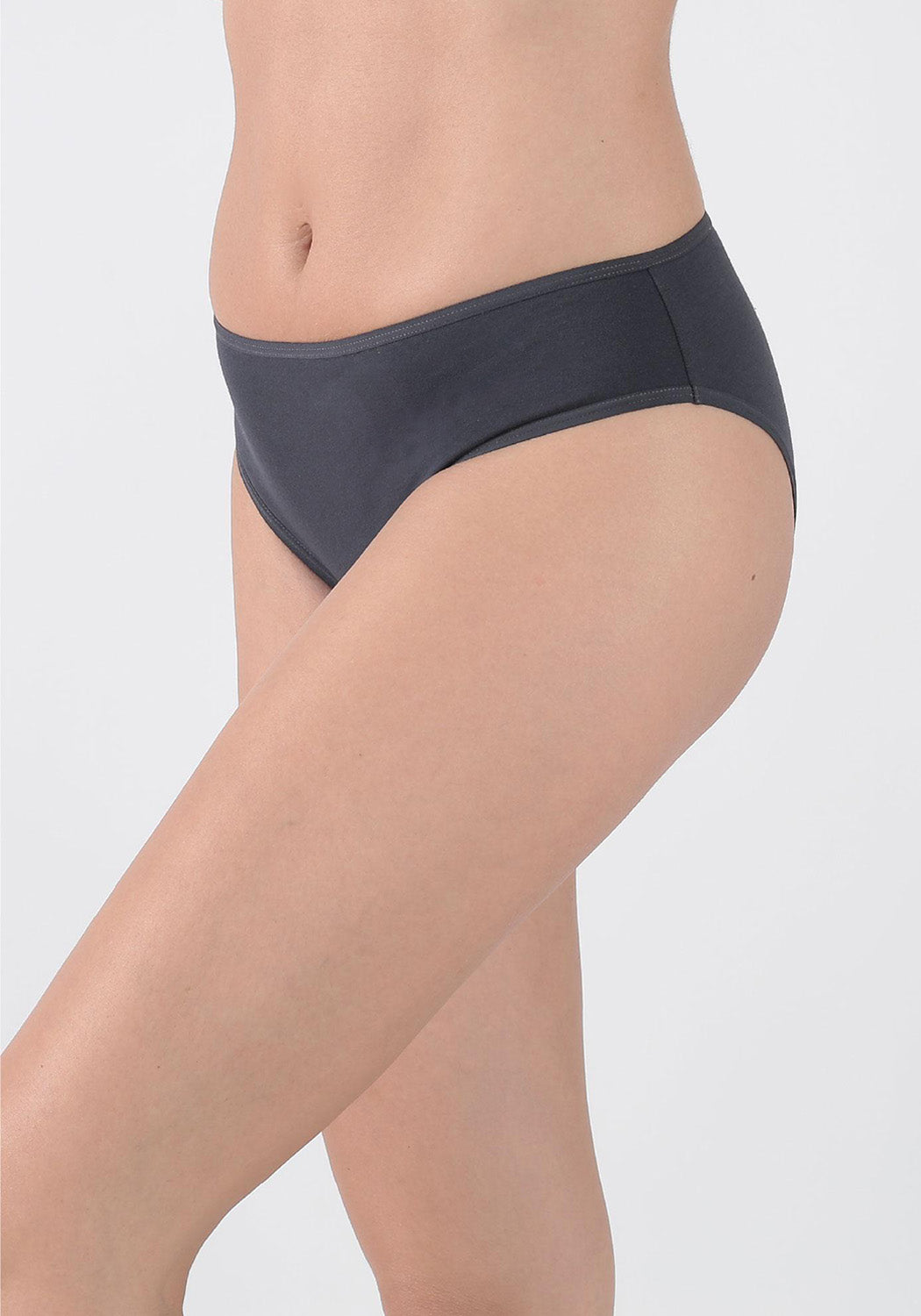 TRIPACK CALZON TIRO MEDIO ALGODÓN GRIS MUJER