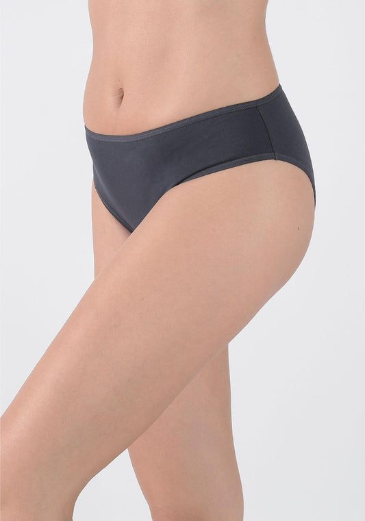 TRIPACK CALZON TIRO MEDIO ALGODÓN GRIS MUJER
