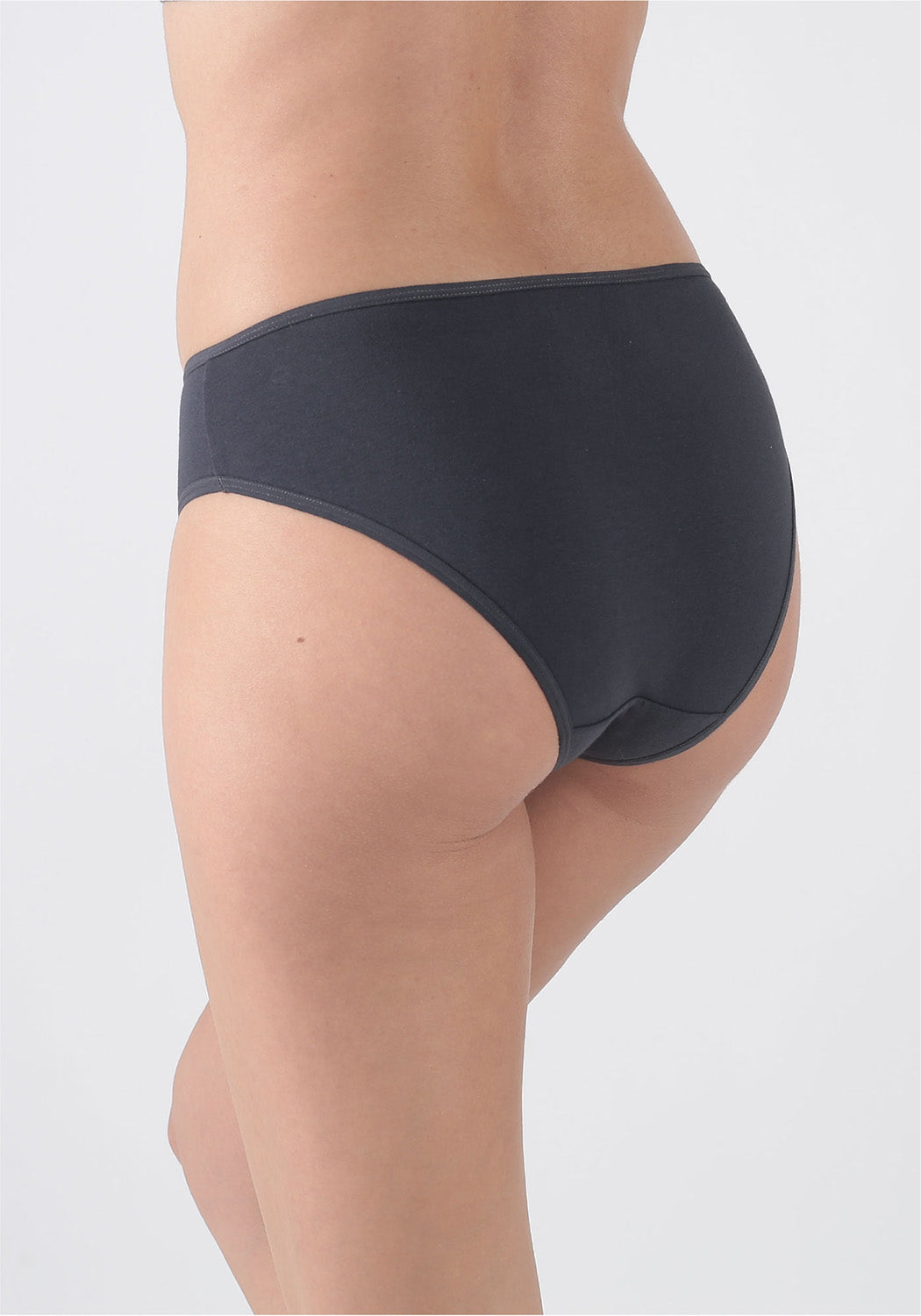 TRIPACK CALZON TIRO MEDIO ALGODÓN GRIS MUJER