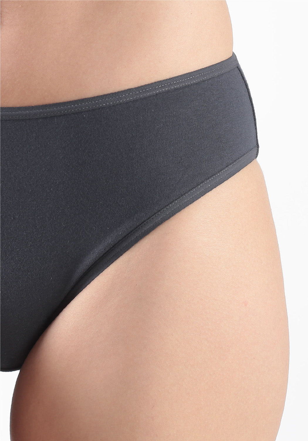 TRIPACK CALZON TIRO MEDIO ALGODÓN GRIS MUJER