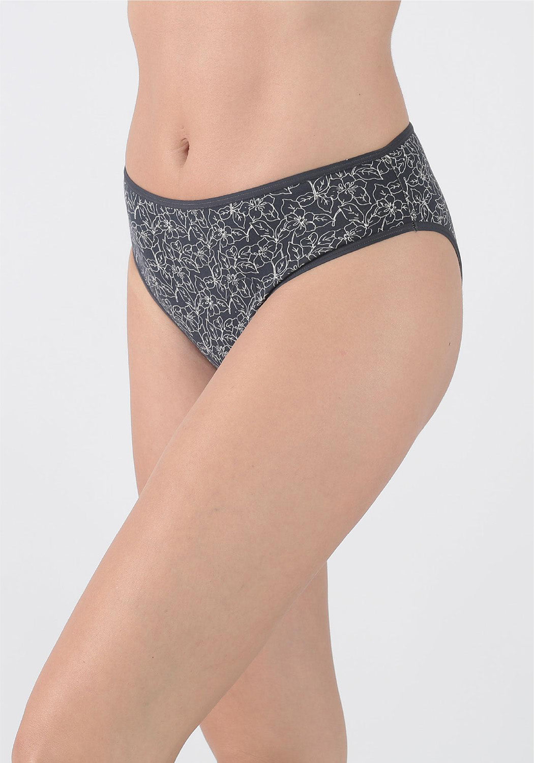 TRIPACK CALZON TIRO MEDIO ALGODÓN GRIS MUJER